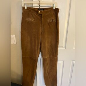 Vintage Babe Didrickson brown suede straight leg pants size 10